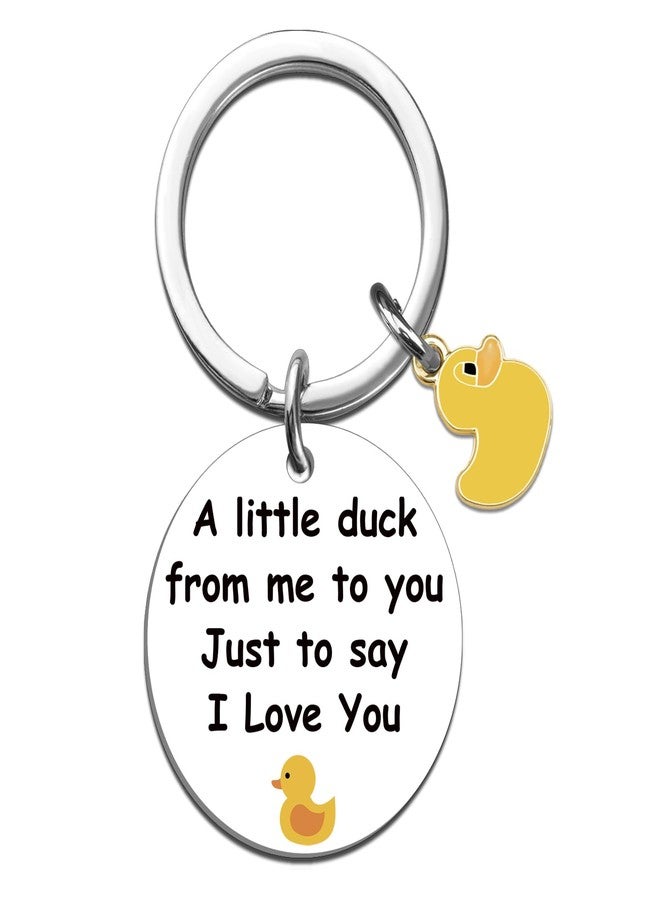 MOEXUKO Duck Keychain for Boyfriend Girlfriend Husband Christmas Gifts Stocking Stuffers Adults I Love You Gifts for Her Him Couple Gift Long Distance Relationship Gift Anniversary Sweetest Valentines Day - Image 1